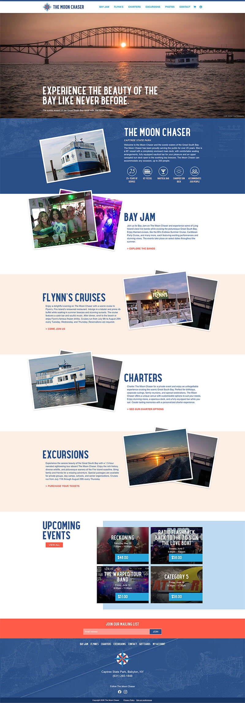 Screenshot of the The Moon Chaser's homepage